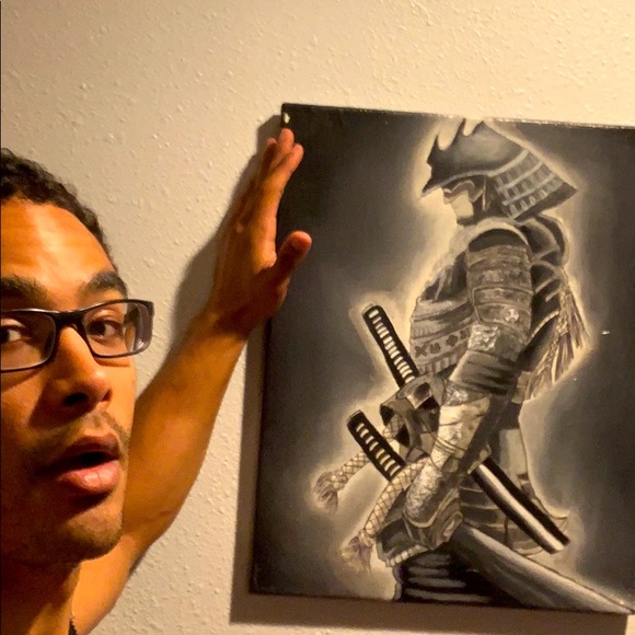 Samurai black and white acrylic one of a kind. - Picture 3 of 5